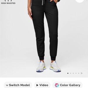 Figs High-Waisted Black Jogger Pants never worn